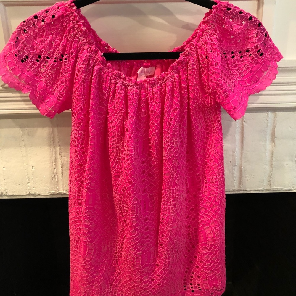 Lilly Pulitzer La Fortuna Lace off the shoulder XS
